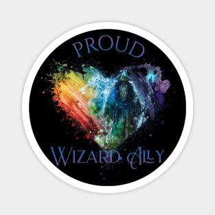 PRIDE Month Proud Wizard Ally Rainbow Pride Heart Magnet